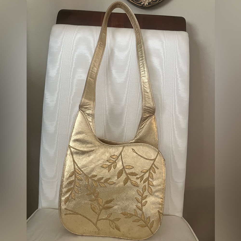Paul Joseph Gold Leather Vintage Shoulder Bag